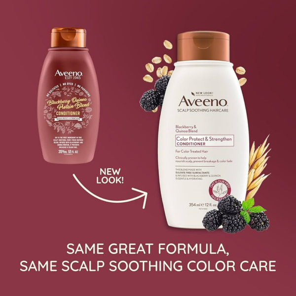 Aveeno Scalp Soothing Colour Protect Conditioner – Blackberry & Quinoa Blend, 300ml