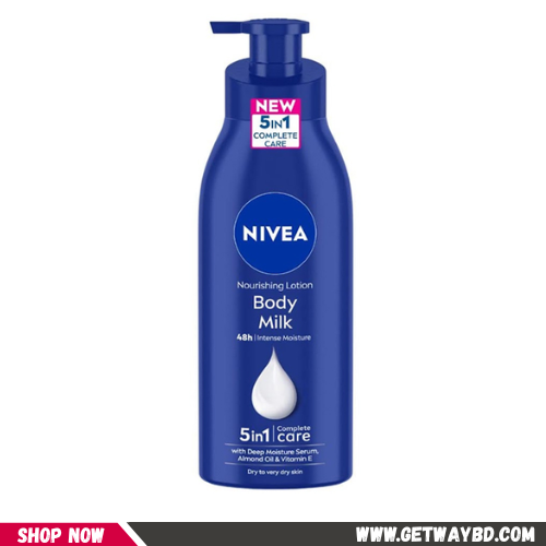 Nivea Rich Nourishing Body Lotion 72h Intense Care with Pure Hyaluron, Almond Oil & Vitamin E – 400ml (Made in Spain)