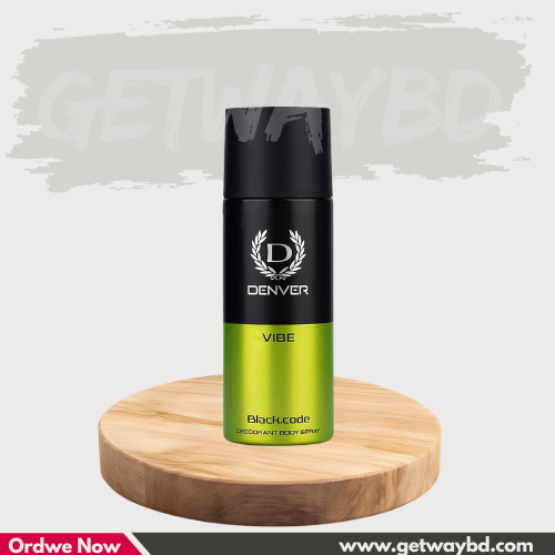 DENVER Black Code Body Deodorant Spray For Men 165ml
