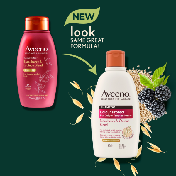 Aveeno Scalp Soothing Colour Protect Conditioner – Blackberry & Quinoa Blend, 300ml