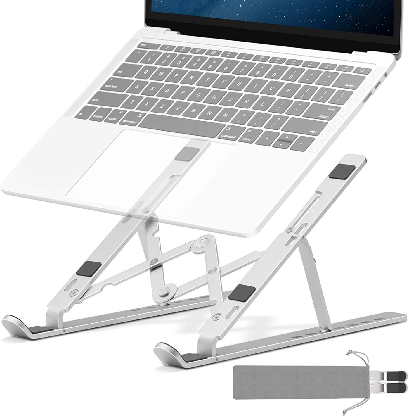 Aluminum Alloy Foldable Laptop Stand, Adjustable Portable Notebook Holder, Ergonomic Desktop Laptop Riser Stand - Image 6