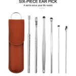 Portable Ear Cleaner Set, Spiral Ear Wax Remover Kit, Stainless Steel Ear Pick Curette Tool Set for Safe Ear Cleaning