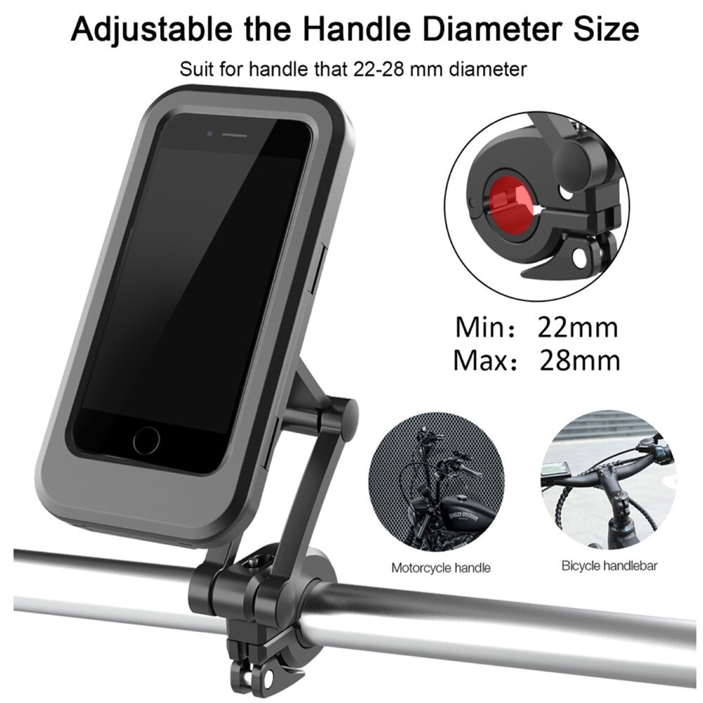 620b8cac70446 Waterproof Bike Phone Holder, 360° Rotating Universal Bicycle & Motorcycle Mount Adjustable Clip Stand - Image 1