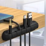 Silicone Wire Organizer for Desk – 5 Port Cable Winder Holder