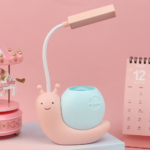 Snail LED Desk Lamp with Pen Holder – USB Rechargeable Kids Study Light, Eye Care Night Lamp for Study Table - Image 2