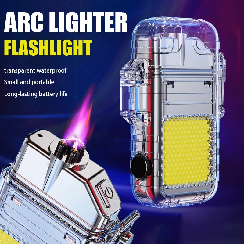 64ac8734066bb Waterproof Rechargeable Electric ARC Plasma Lighter with Flashlight - Image 1
