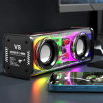 V8 Transparent RGB Light Bluetooth 5.0 Portable Wireless Speaker - Image 2