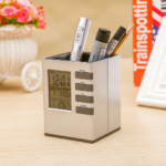 Digital Alarm Clock Pen Holder
