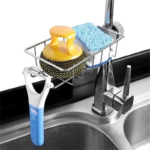 Stainless steel kitchen faucet storage shelf - Image 3
