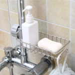 Stainless steel kitchen faucet storage shelf - Image 4