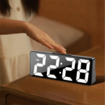 LED Mirror Digital Alarm Clock Table Clock Desktop Clock With Temperature Display - Image 4