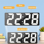 LED Mirror Digital Alarm Clock Table Clock Desktop Clock With Temperature Display - Image 6
