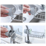 Stainless steel kitchen faucet storage shelf - Image 10