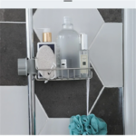 Stainless steel kitchen faucet storage shelf - Image 9