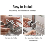 Stainless steel kitchen faucet storage shelf - Image 6
