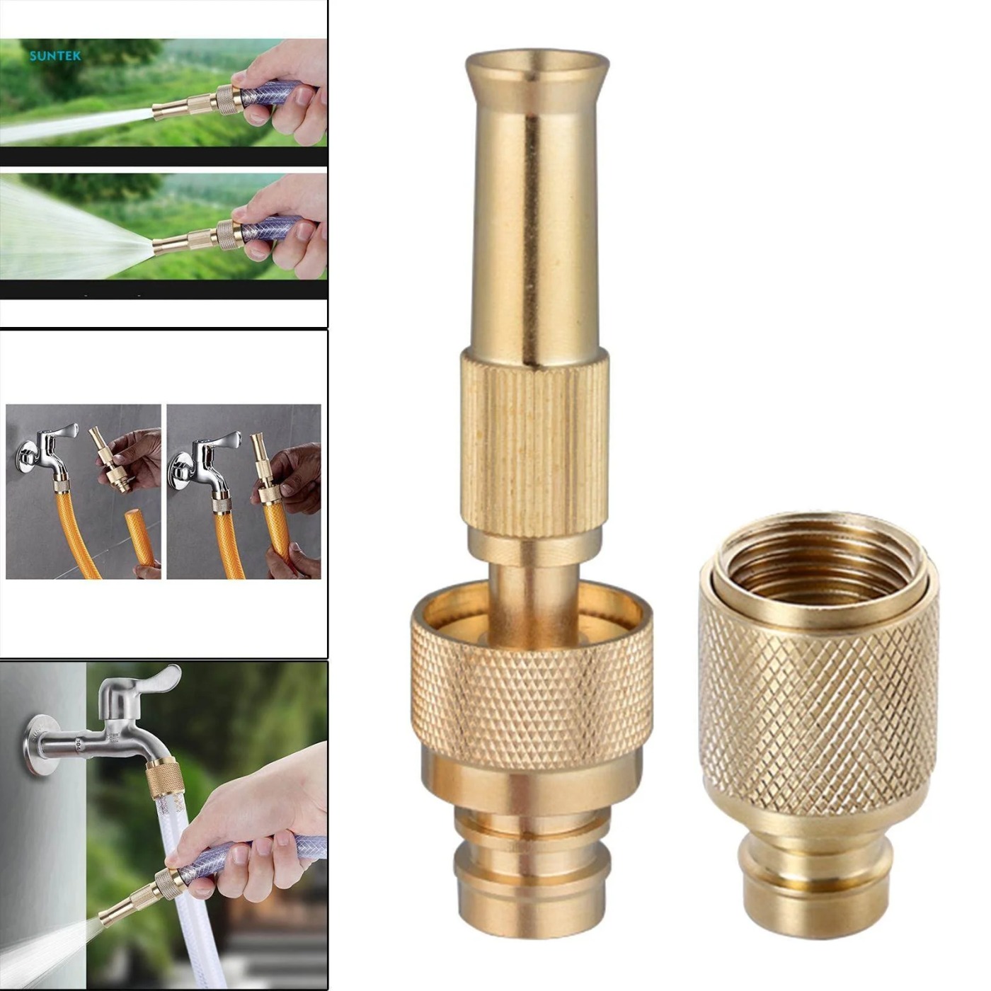 Water Gun Spray Nozzle High Pressure Brass Hose Nozzle Quick Connector - Image 3