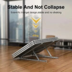 Aluminum Alloy Foldable Laptop Stand, Adjustable Portable Notebook Holder, Ergonomic Desktop Laptop Riser Stand - Image 5