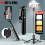 Q07 Selfie Stick Tripod with Fill Light & Bluetooth Remote – 100cm Foldable Phone Stand - Image 3
