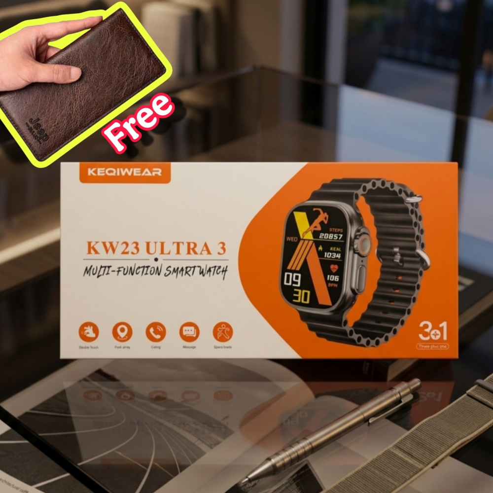 KW23 Ultra3 Smartwatch with 3 Straps
