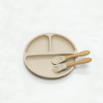 3pcs/Set Silicone Dinner Plate 3 Compartments Reinforced Suction Children's Silicone Bowl- - Image 2