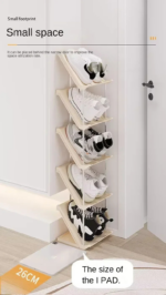 5 Layer Vertical Shoe Rack Space Saving Cabinet With Strong Load Bearing Stainless Steel Stand - Image 3