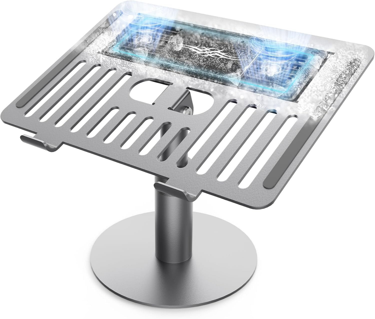 Laptop Cooling Pad Stand Semiconductor Cooler with Aluminum Alloy Holder - 360 Swivel, Rapid Cooling 50-86F - Image 5