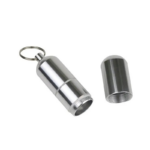 Waterproof Silver Cigarette Case & Capsule Holder with Keychain - Image 2