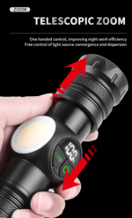 White Laser Strong Light Long-Range Flashlight – 100,000 Lumens with Digital Power Display - Image 2