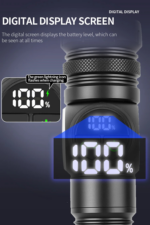 White Laser Strong Light Long-Range Flashlight – 100,000 Lumens with Digital Power Display - Image 3