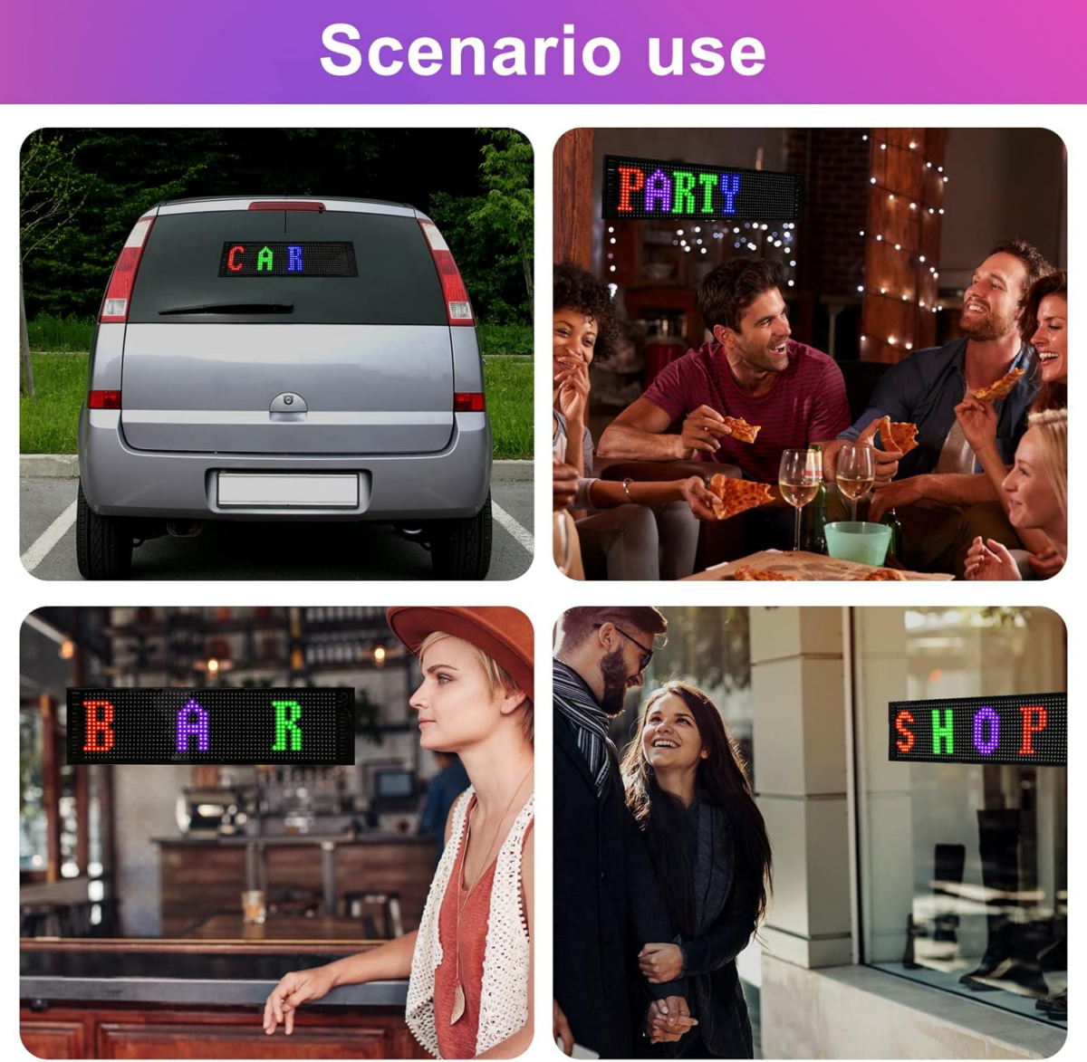 Customizable USB LED Car Sign App-controlled Light Sign - Image 5