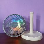 JYSuper JY-2217 Rechargeable AC/DC Portable Desk Fan RGB - Image 2