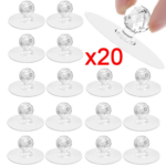 20 Pcs Transparent Crystal Drawer Handle Diamond Shape Self-Adhesive Hook