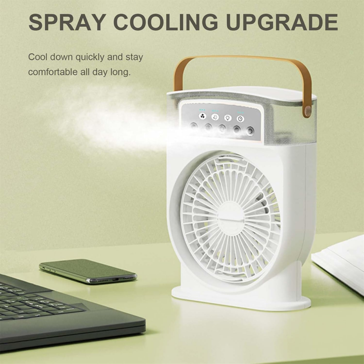 Rechargeable Portable Humidifier LED  Ice Cool Air Cooler Mist Fan - Image 2