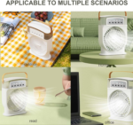 Rechargeable Portable Humidifier LED  Ice Cool Air Cooler Mist Fan - Image 3