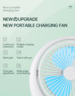 Quiet Cool Mini Portable Desk Fan Usb Rechargeable Home Camping Car Adjustable Portable Fans - Image 2