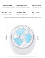 Quiet Cool Mini Portable Desk Fan Usb Rechargeable Home Camping Car Adjustable Portable Fans - Image 5