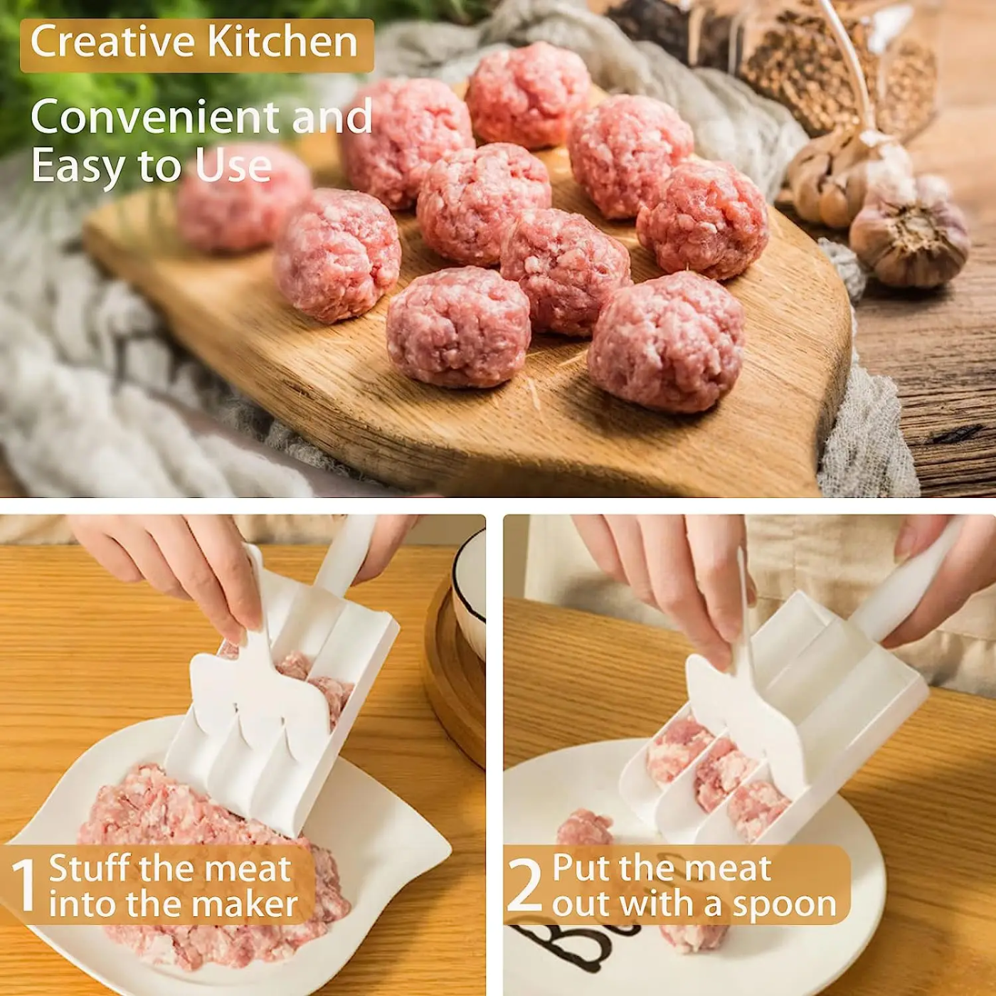 Creative Kitchen Meatball Mold Meat Ball Scoop with Cutting Spade Ball Maker, None-Stick Meatball Maker - Image 5