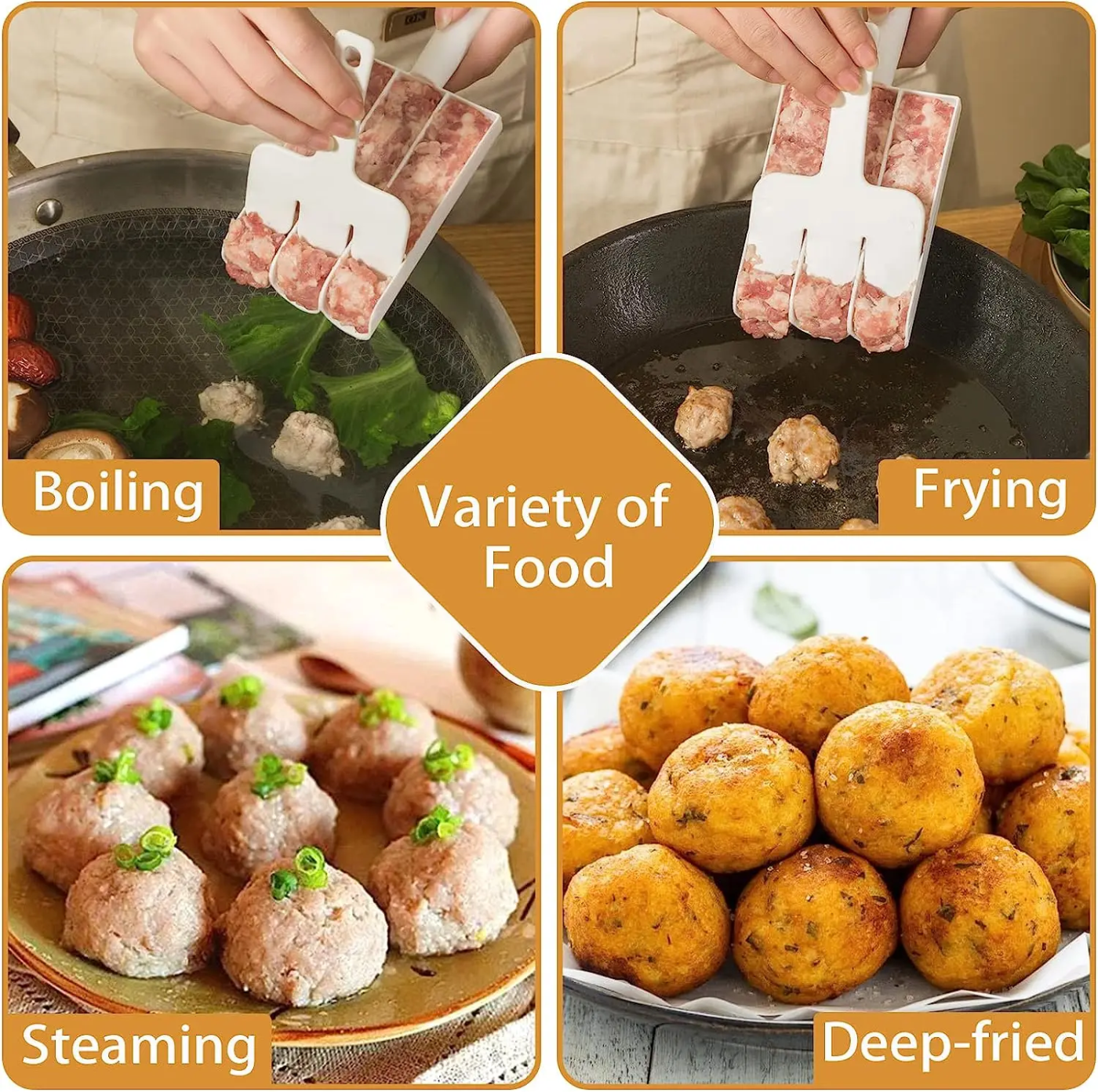 Creative Kitchen Meatball Mold Meat Ball Scoop with Cutting Spade Ball Maker, None-Stick Meatball Maker - Image 6