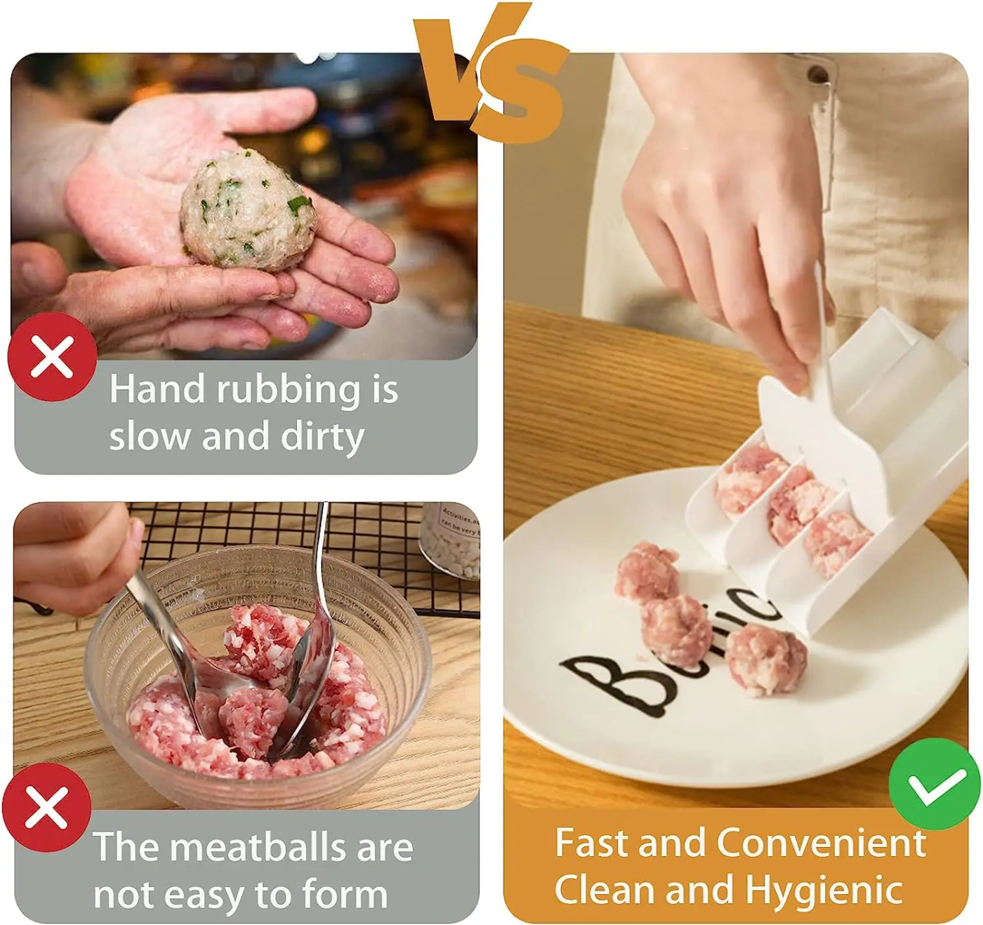 Creative Kitchen Meatball Mold Meat Ball Scoop with Cutting Spade Ball Maker, None-Stick Meatball Maker - Image 7