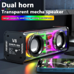 V8 Transparent RGB Light Bluetooth 5.0 Portable Wireless Speaker