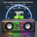 V8 Transparent RGB Light Bluetooth 5.0 Portable Wireless Speaker - Image 5