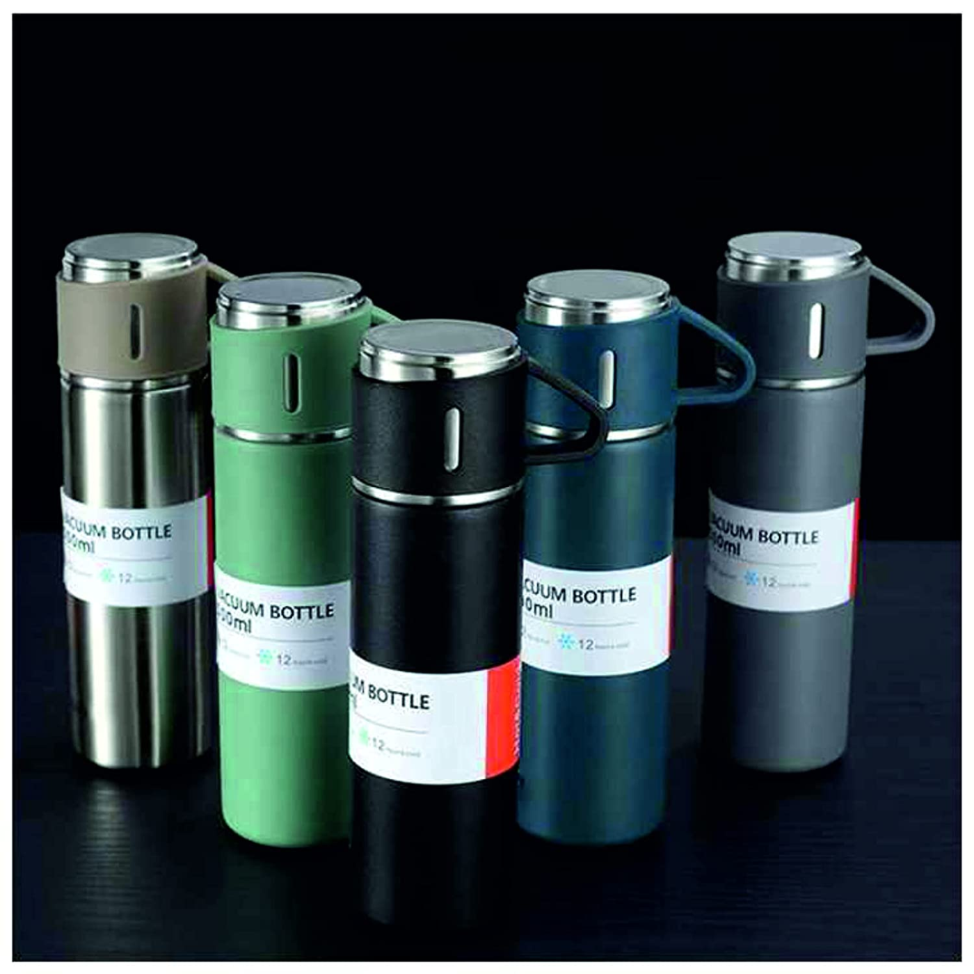 RFV1 Stainless Steel Vacuum Flask with 3 Steel Cups Combo Flask Set Keeps Liquid Cold/Hot - Image 5