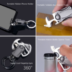 5-in-1 Heavy Duty Key Chain Fidget Spinner Rotatable Keyring - Image 5