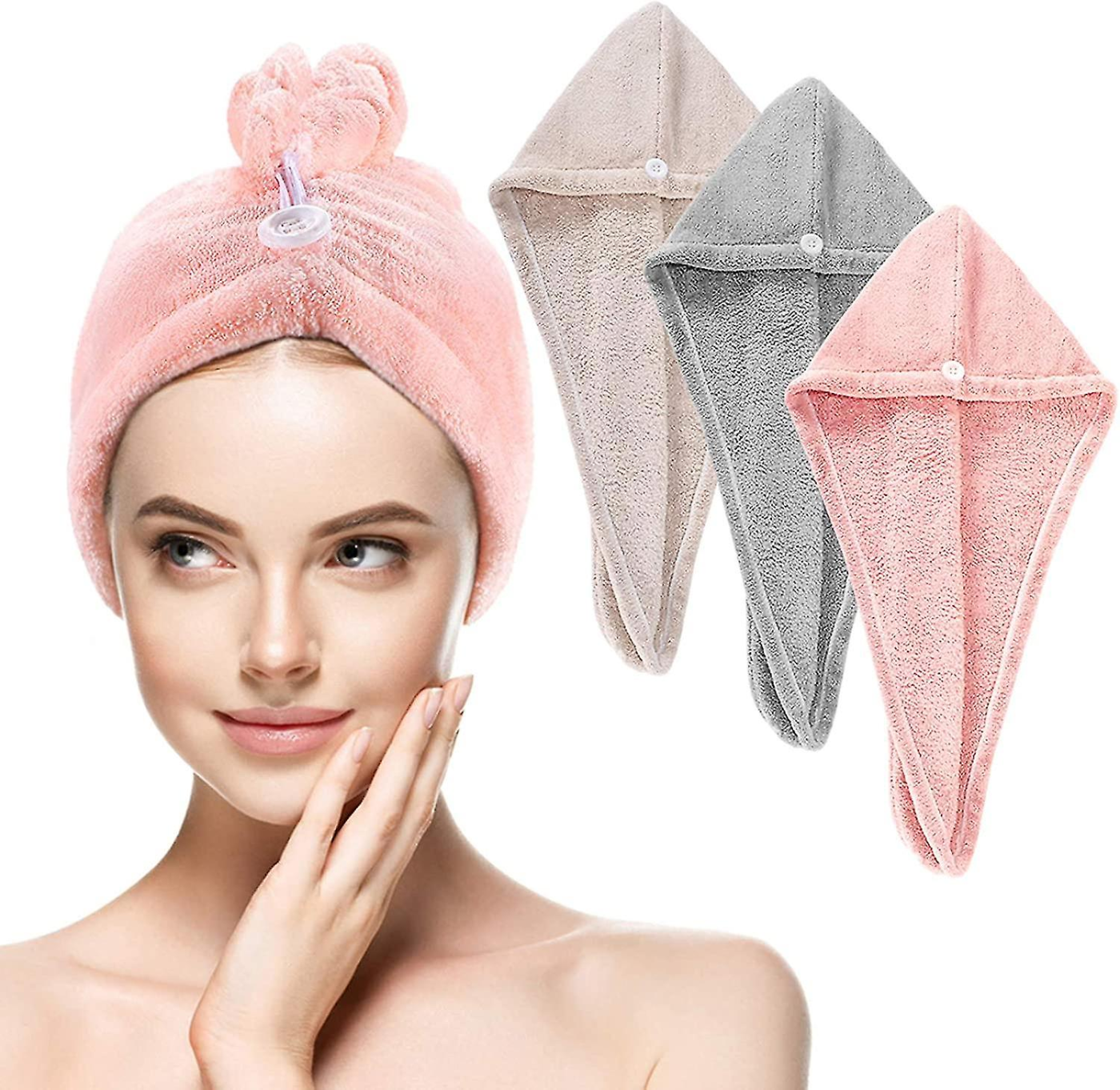 Fast Dry Hair Cap 1PC Microfiber Hair Fast Drying Dryer Towel Bath Wrap Hat - Image 5