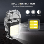Waterproof Rechargeable Electric ARC Plasma Lighter with Flashlight - Image 3