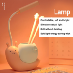 Snail LED Desk Lamp with Pen Holder – USB Rechargeable Kids Study Light, Eye Care Night Lamp for Study Table