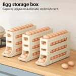 img Large Capacity Auto Eggs Rolling Shelf Fridge Egg Storage Box Rack Egg Dispenser for Home Kitchen Organizer