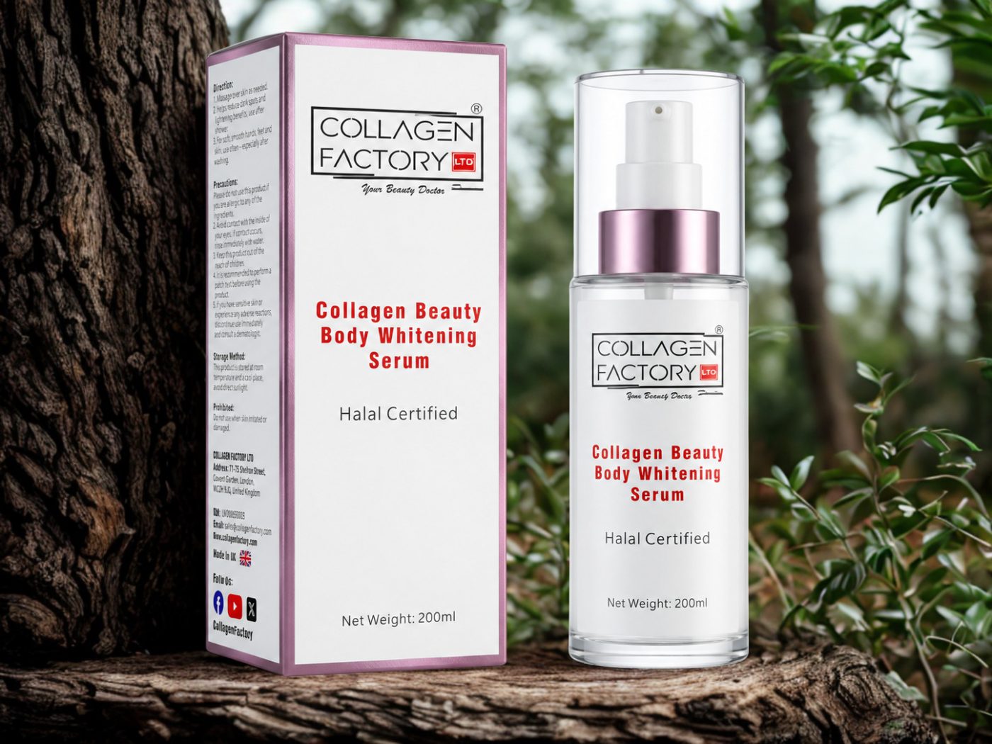 Collagen Factory Beauty Body Whitening Serum 200ml - Image 2