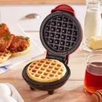 Mini Waffle Maker Baking Pan Pancake Heating Breakfast Making Machine Red - Image 2