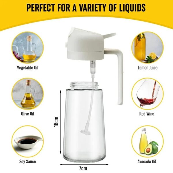 
2-in-1 Oil Dispenser Bottle Sprayer Oil Kitchen Olive Oil Sprayer for Cooking Mister for Air Fryer, BBQ, Salad Frying - KD078
